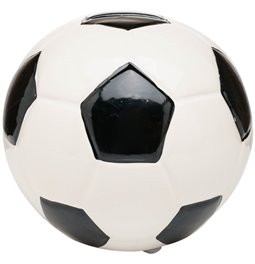 Saving bank Football, ceramic, white/black, D11x11cm