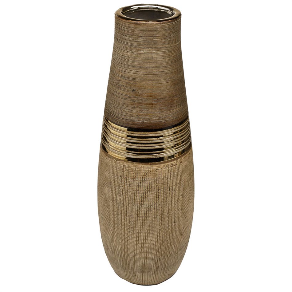 Vase Bradora, beige, ceramic, H36cm, D12.5cm