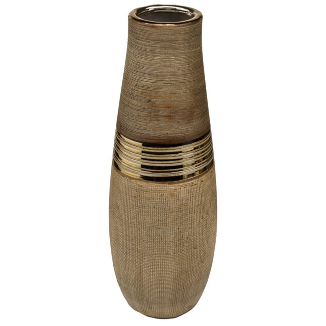 Vase Bradora, beige, ceramic, H36cm, D12.5cm