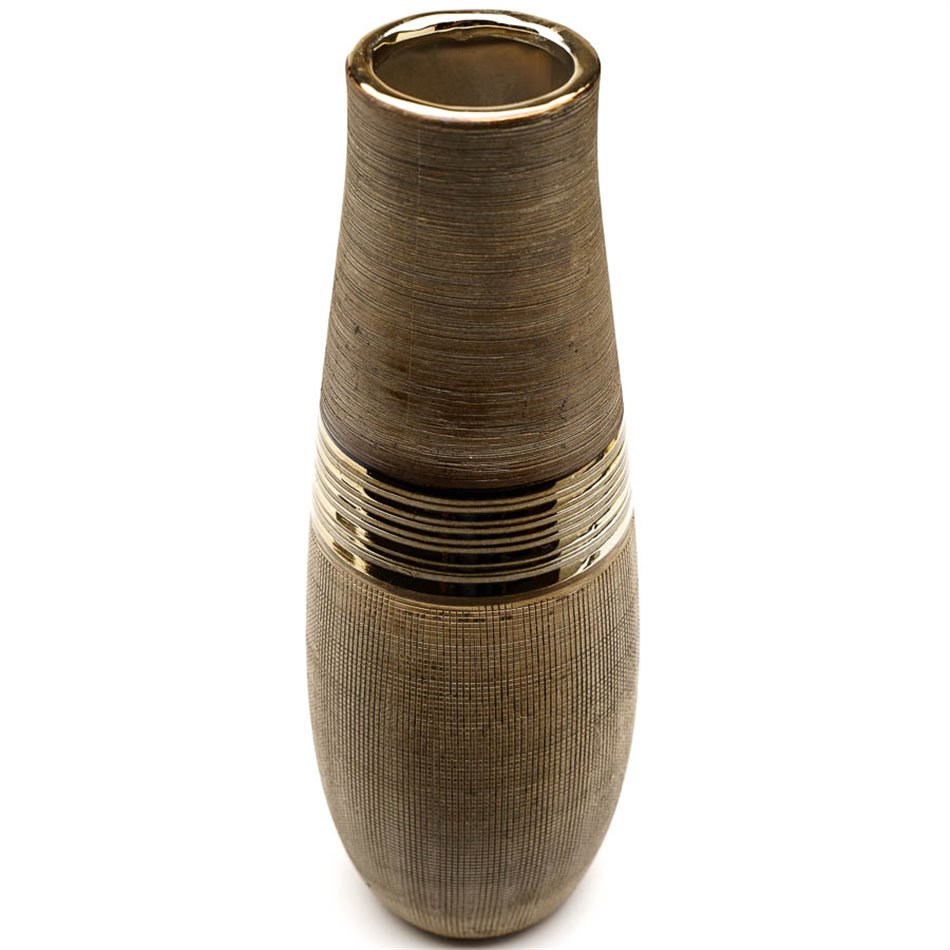 Vase Bradora, beige, ceramic, H36cm, D12.5cm