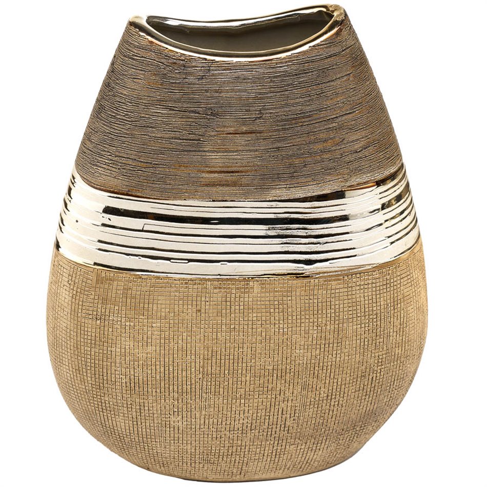 Vase Bradora, beige, ceramic, H25.5x20.5x10cm