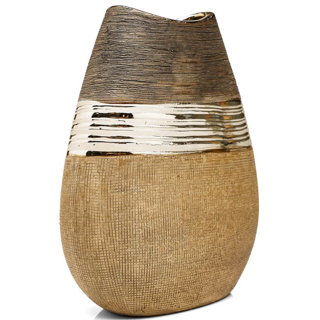 Vase Bradora, beige, ceramic, H25.5x20.5x10cm