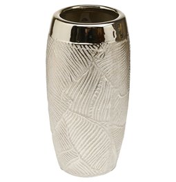Vase Cascade, ceramic, silver, H23cm, D12cm