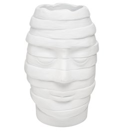 Decorative vase Head , white, 17x17x26cm