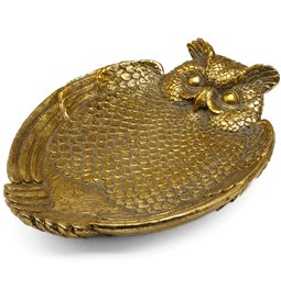 Decorative tray Owl, golden, 31x22.5x6.5cm