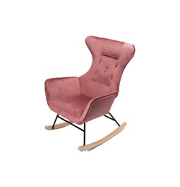 Rocking chair Dammari 44,pink,velvet,H96x68x74cm,seat h.40cm