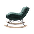 Rocking chair Damme 57, green,velvet,H77x80x90cm seat h.50cm