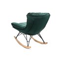 Rocking chair Damme 57, green,velvet,H77x80x90cm seat h.50cm