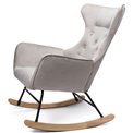 Кресло-качалка Dammari 7, серо-коричневый, бархат, H96x68x74cm, высота сиденья 40cm