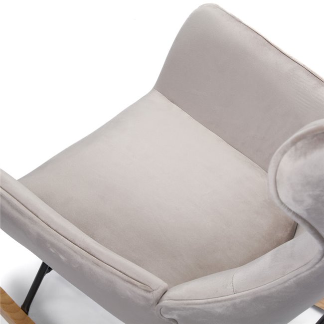 Кресло-качалка Dammari 7, серо-коричневый, бархат, H96x68x74cm, высота сиденья 40cm