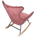 Rocking chair Dammari 44,pink,velvet,H96x68x74cm,seat h.40cm