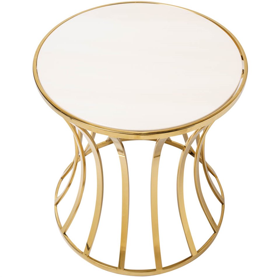 Coffee table Spectrum D60cm, H63cm, golden/Artificial marble 