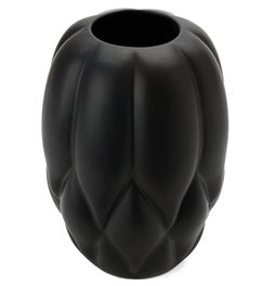 Vase Dahlia M, black matt, 17.5x17.5x24.5cm