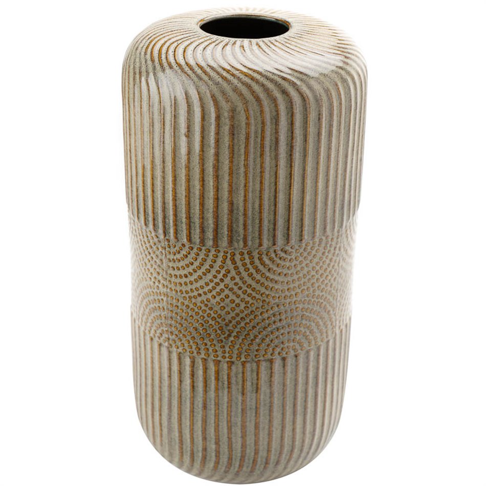 Vase Lou line art L, cream, 17x17x34cm