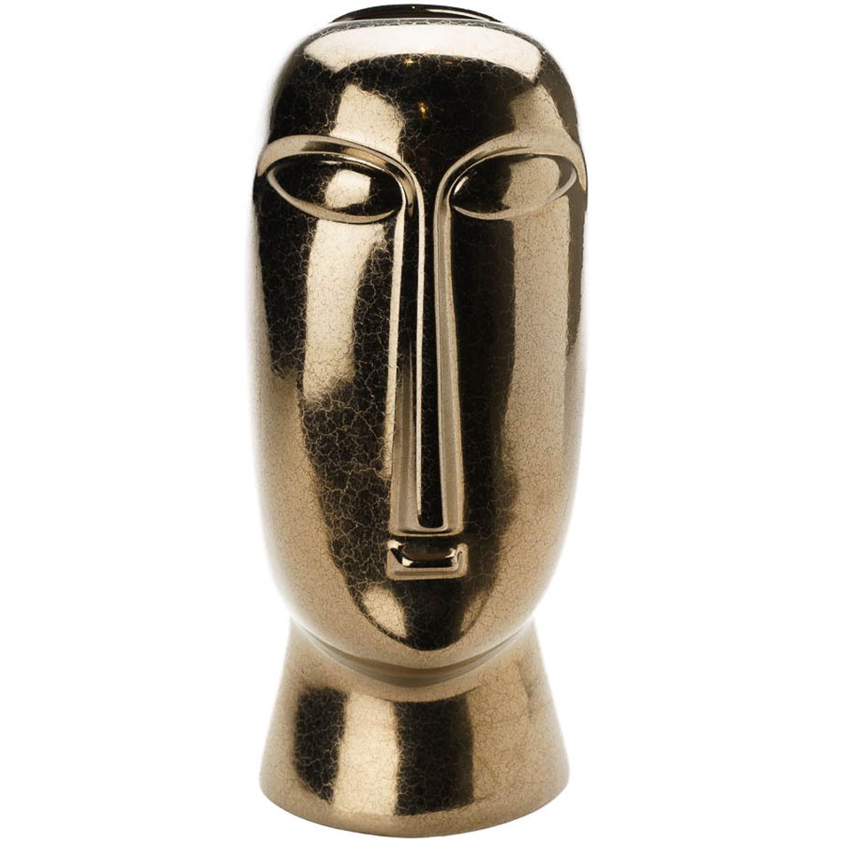 Vase Easter head tall gold, 15x15x35cm
