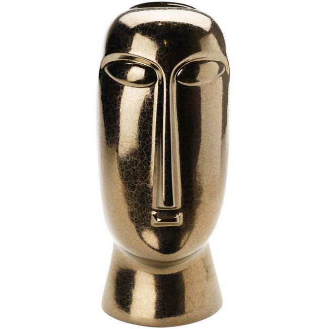 Vase Easter head tall gold, 15x15x35cm