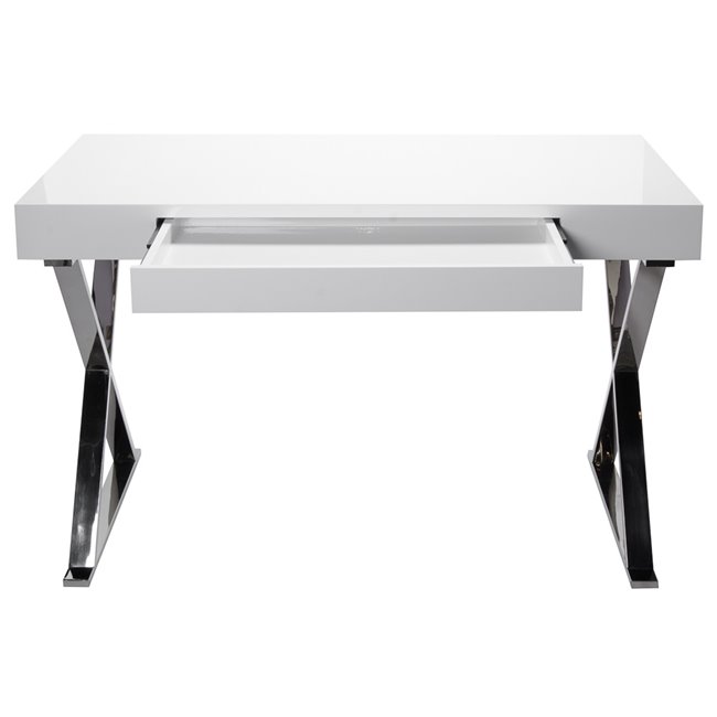 Computer table Trieste, white, lacquer , MDF, 120x55x75.5cm