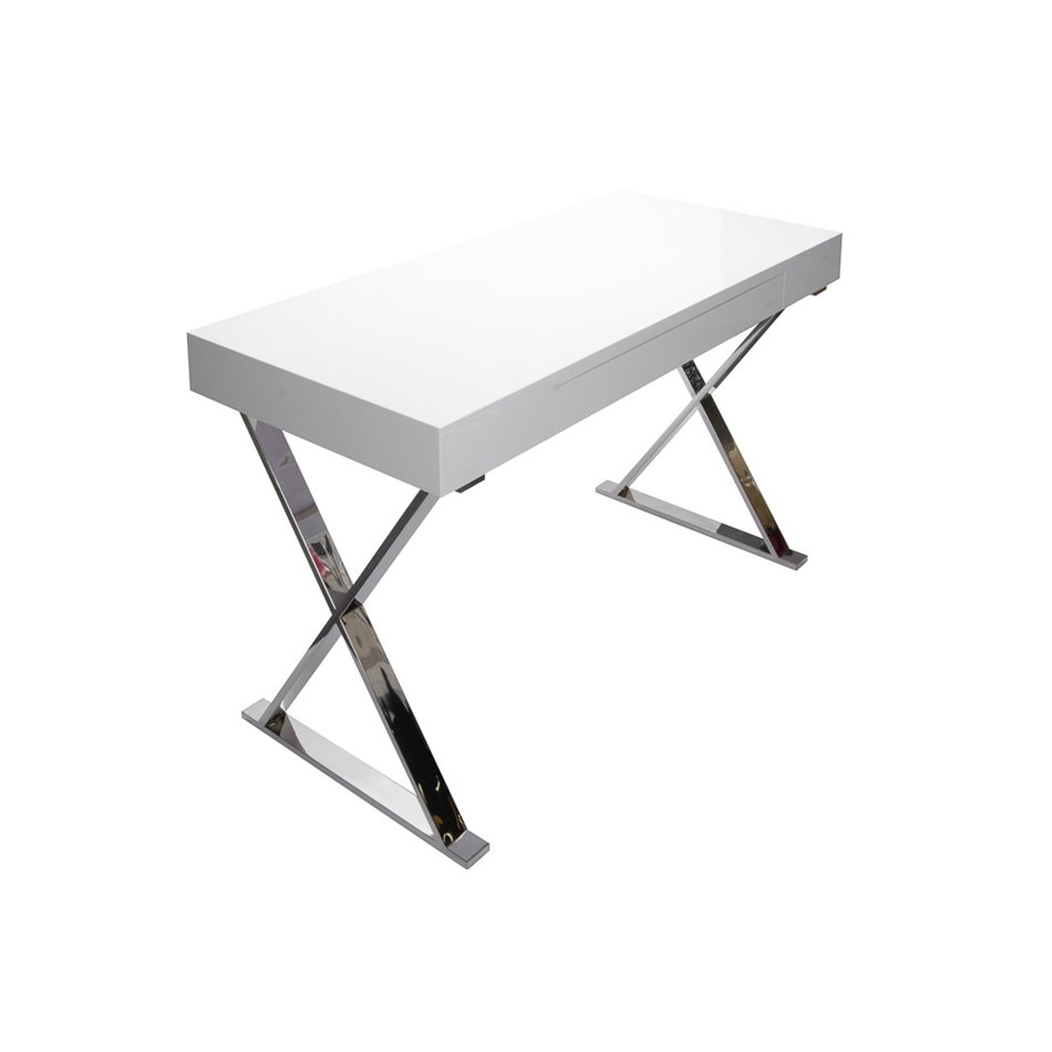 Computer table Trieste, white, lacquer , MDF, 120x55x75.5cm