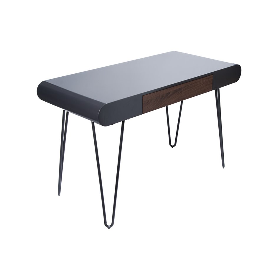 Computer table Torino with drawer, grey/nut, 120x55x75.5cm