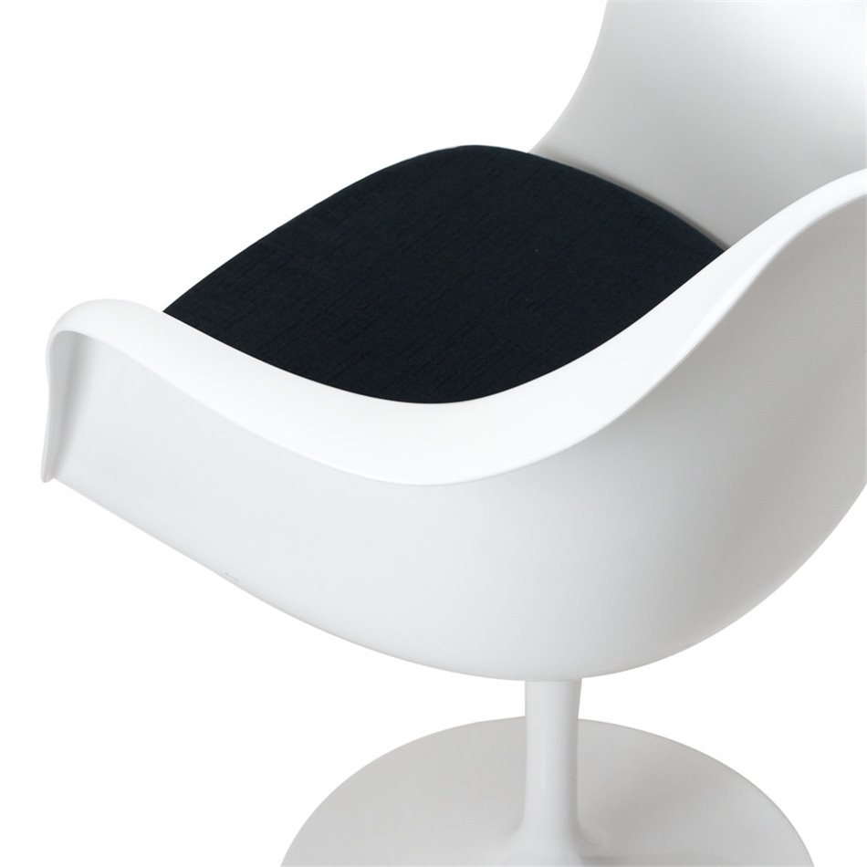 Chair Bloem, rotatable, white/black, 81x51x50cm seat.h-48
