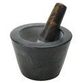 Marble mortar and pestle, black, H 9, D12.7cm