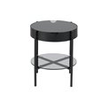Coffee table Atipton, black/grey, glass top, H50cm, D45cm