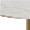 Coffee table Acorby, brass/white, marble, H45cm, D80cm