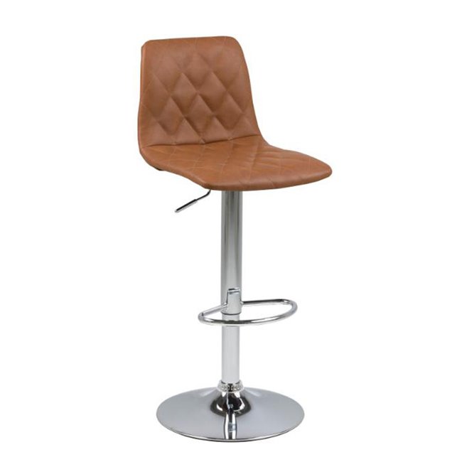 Bar stool Amu, brown, H110x40x48.5cm, seat h.-61-82cm