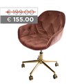 Office chair Slorino, pink, 58x62x78-88cm, seat height 44-54cm