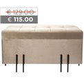Bench Fabro L, taupe, 90x43x47cm