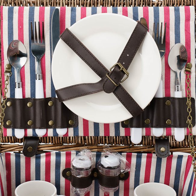 Picnic basket for 2, natural, 17x36x27cm