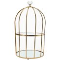 Etagiere 2 tier, metal/mirror, golden, D18x33cm