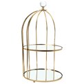 Etagiere 2 tier, metal/mirror, golden, D18x33cm