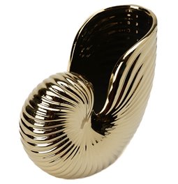 Vase Seashell, ceramic, golden, 21x19x11cm