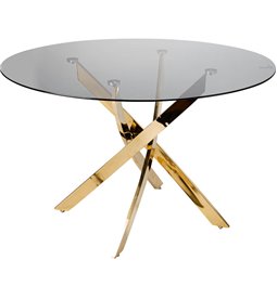 Dining table Talbot, metal/glass, H76cm D120cm