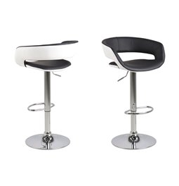 Bar stool Agrace, set of 2 pcs, artificial leather, black, H104x54.5x48.5cm