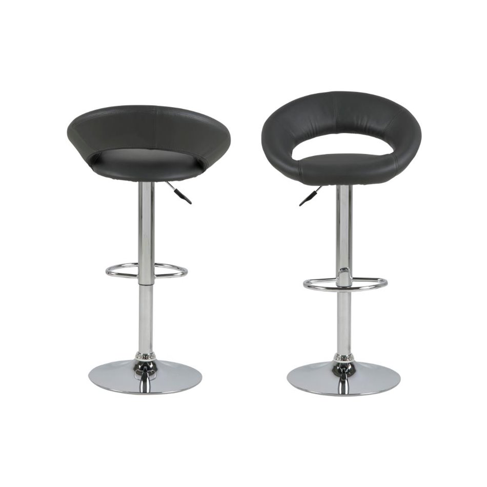 Барный стул Aplump, комплект, 2 шт., искусственная кожа, серый, H100x56x50cm