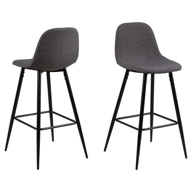 Барный стул Awilma, комплект из 2 шт, серый, H101x46.6x51cm