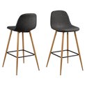Bar stool Awilma, set of 2 pcs, grey, H101x46.6x51cm