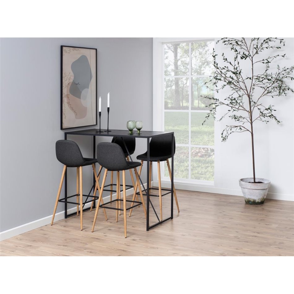 Bar stool Awilma, set of 2 pcs, grey, H101x46.6x51cm