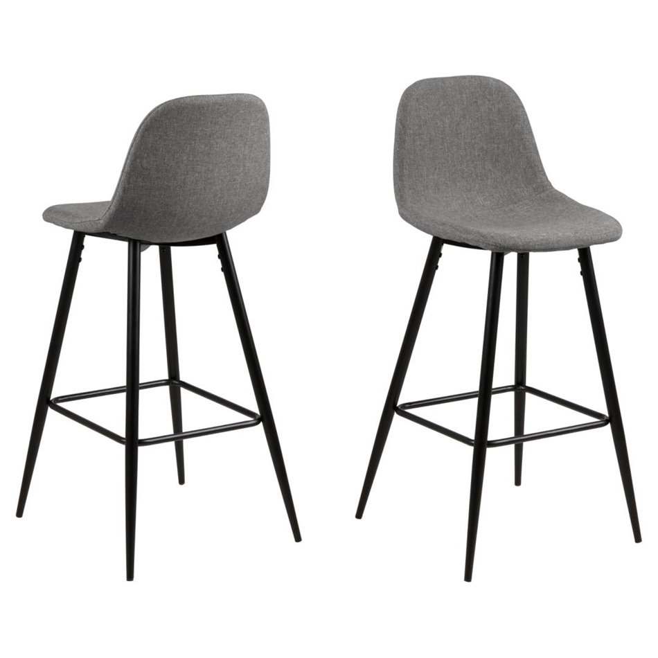 Bar stool Awilma, set of 2 pcs, grey, H101x46.6x51cm