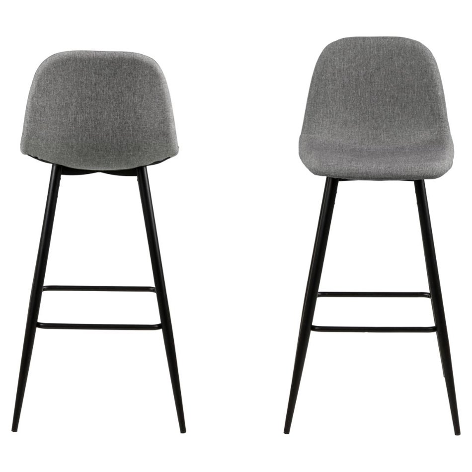 Bar stool Awilma, set of 2 pcs, grey, H101x46.6x51cm