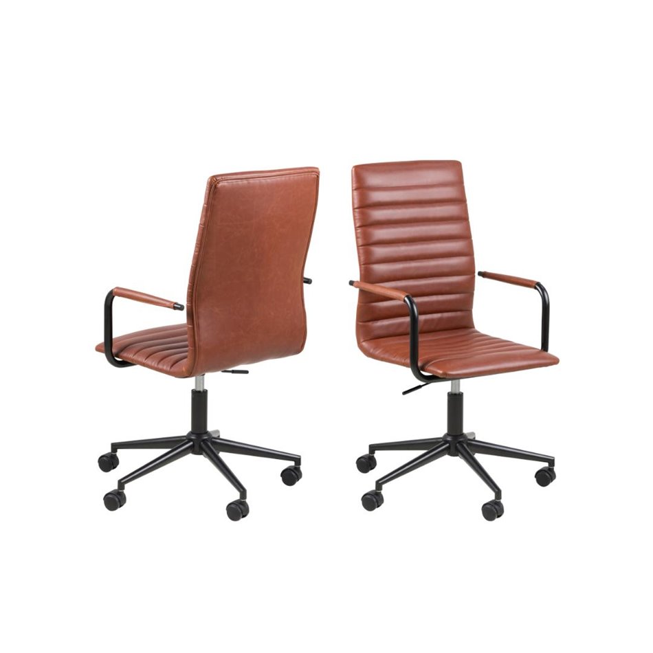 Desk chair Awinslow, set of 2 pcs, brandy, H103x51x58cm