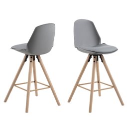 Обеденный стул Aslo, комплект из 2 шт., серый, H92.5x45.5x46.5cm