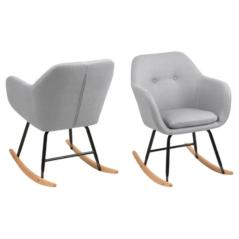 Rocking chair Amilia,  set 2 pcs, light grey, H81x57x71cm