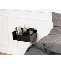 Bedside table Ashlan, MDF, black, H16.5x40x32cm