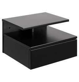 Bedside table Ashlan, MDF, black, H22.5x35x32cm
