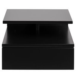 Bedside table Ashlan, MDF, black, H22.5x35x32cm