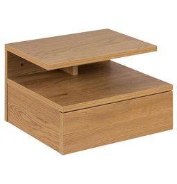 Bedside table Ashlan, oak, MDF, H22.5x35x32cm