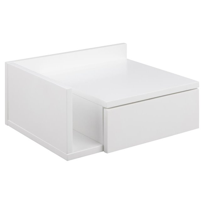 Bedside table Ashlan, white, MDF, H16.5x40x32cm